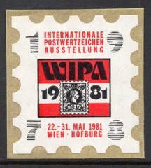 CINDERELLA: 1981 WIPA LABEL, PEEL AND STICK..