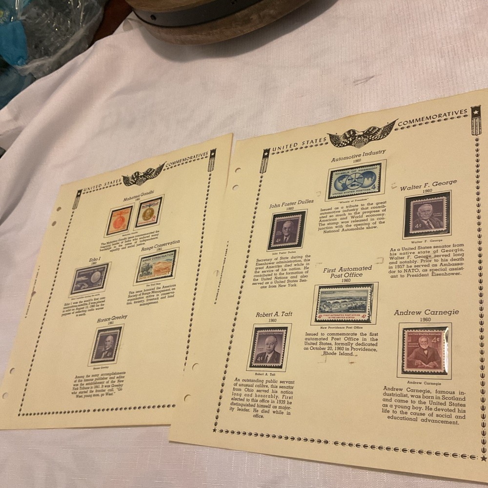 U.S.-(-1960-1961-)-HISTORICAL EVENTS-lot Of 14-Stamps-ON ALBUM PAGE-USED-#30