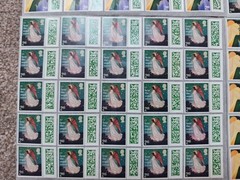 ** 100 × 2nd Second Class Stamps Unfranked Barcoded Genuine With Original Gum **