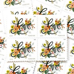 40 FOREVER Stamps “LOVE FLOURISHES” 2 Sheets Panes Wedding 🩷 Invitations