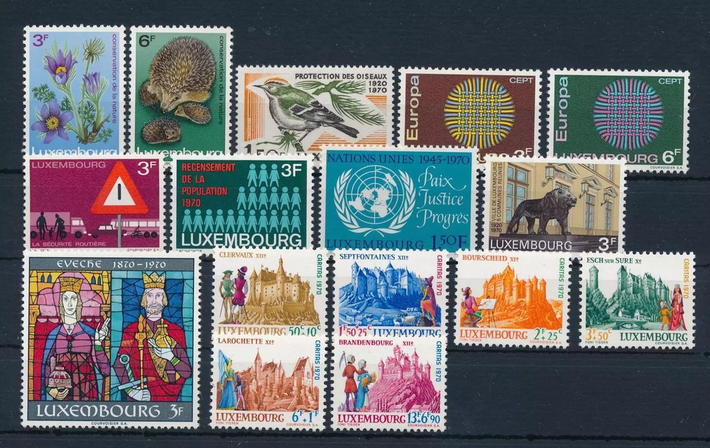 LUXEMBOURG 1970 COMPLETE YEAR SET MINT NEVER HINGED MNH (SEE PICTURE)