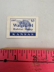 Kansas 1997 State Duck Stamp Mallard Blue Peel And Stick Stamp