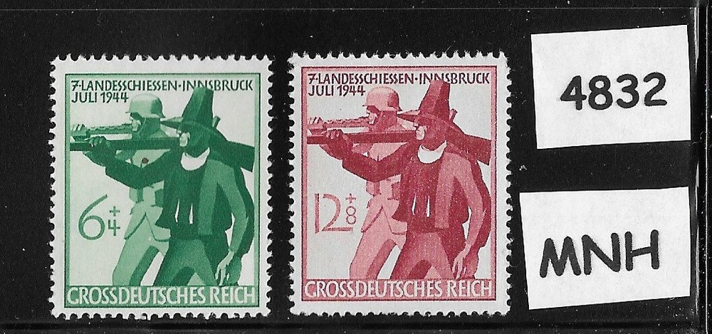 MNH Germany stamp complete set / Third Reich Shooting Match / Innsbruk Austria