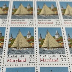 Maryland 1987 22 Cent US Stamp Sheet Mint Never Hinged Historical Events