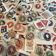 USA SQUARES CUT-OUT LOT! GREAT VINTAGE ASSORTMENT!
