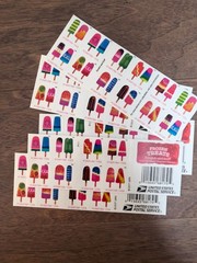 2018 USPS SHEET OF 100 FIRST CLASS LETTER STAMPS FROZEN TREATS 78¢