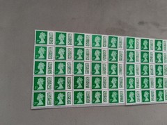 * * 50 2nd Second Class Stamps Unfranked Barcoded Genuine With Original Gum * *