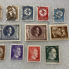 15 USED/HR Deutsches Reich/Germany Hitler Swastika Stamps; 1933- 1945; $1 Ships.