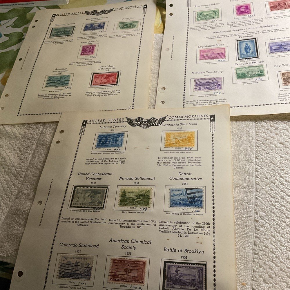 U.S.-(-1949-1951-)-HISTORICAL EVENTS-lot Of 23- Stamps-ON ALBUM PAGE-USED-#30