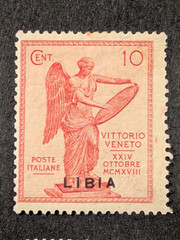 LIBIA LIBYA 1922 OVERPRINTED Sc# 33, 34, 35, 36 MINT HINGED Original Gum