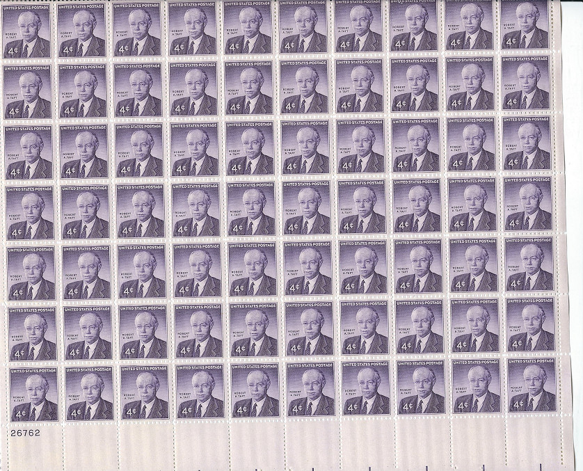 Scott #1161… 4 Cent…Robert A. Taft… Sheet of 70