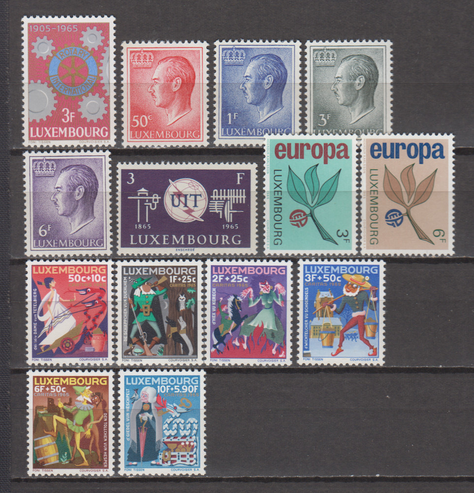LUXEMBOURG 1965 COMPLETE YEAR SET MINT NEVER HINGED MNH (SEE PICTURE)