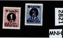 MNH stamp set Overprint 1941 Sc 24-25 German occupation of Croatia WWII #2821