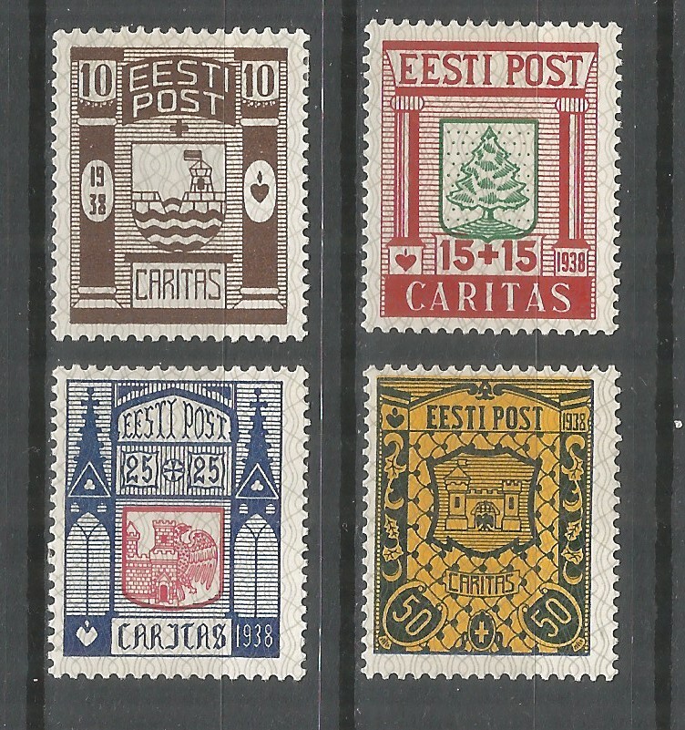 Estonia 1938 mint stamps MLH Michel# 131-134 National Emblems