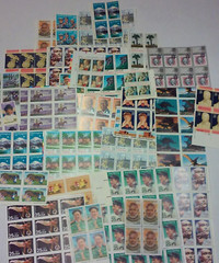 Usable 90 Assorted Mixed & Multiples & Singles of 25¢ US Postage Stamps FV 22.50