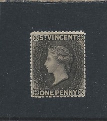 ST VINCENT 1872-75 1d BLACK WATERMARK UPRIGHT MINT SG 18a CAT £70