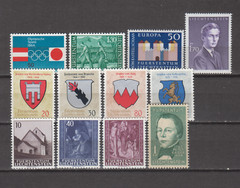 LIECHTENSTEIN 1964 COMPLETE YEAR SET MINT NEVER HINGED MNH 12 STAMPS SEE PICTURE