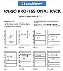 25 NEW Lighthouse VARIO 1C stock pages (clear sheets)–Free Expedited shipping