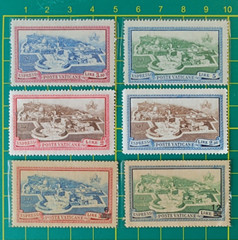 Vatican special delivery stamps 1933-1945, Sc SD2, Set of 6, MNH
