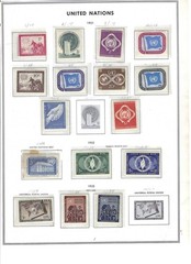 477 United Nations stamps mint from 1971-1997 on album pages all different