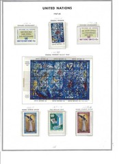 477 United Nations stamps mint from 1971-1997 on album pages all different