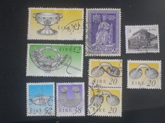 9 STAMPS OF IRELAND,LOT 7 SINGLES,1 PR.USED,NHGE,BUY 3 THIS SELLER SHIP IS FREE