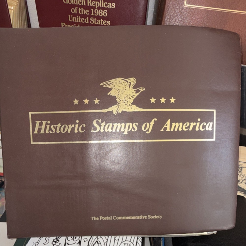 Historic Stamps of America Album Binder In Album, Historical Events, Brown/Gold