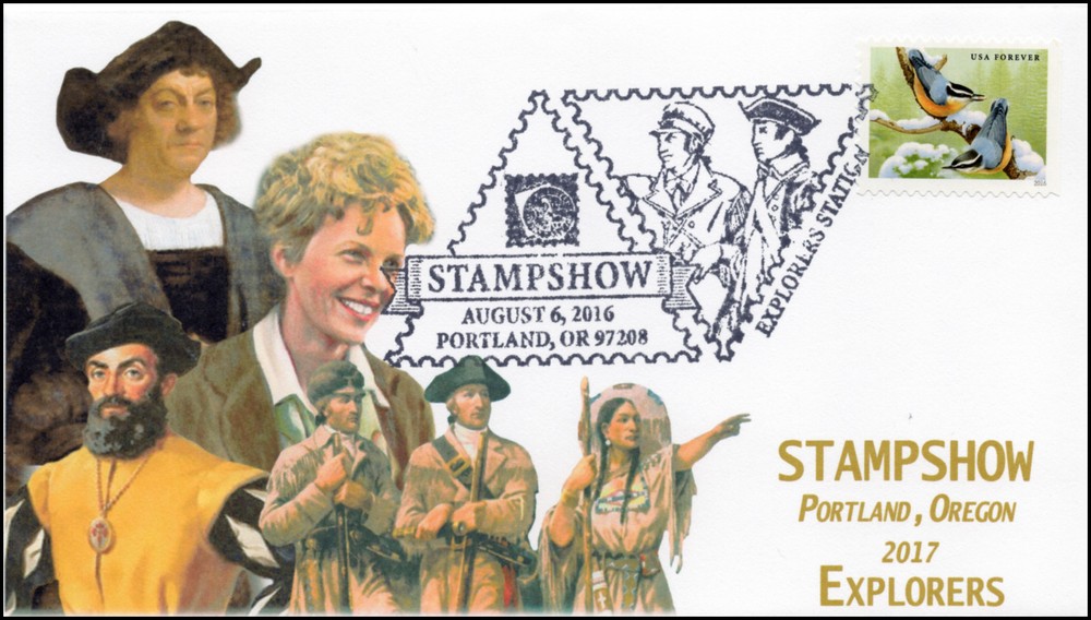 17-335, 2017, Stampshow Portland, Explorers, Pictorial Postmark, Event Cover