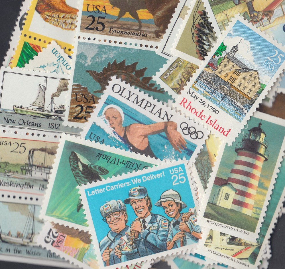 US Discount Bulk Postage – $25 Worth of 25 Cent Stamps – 100 Stamps Below Face!