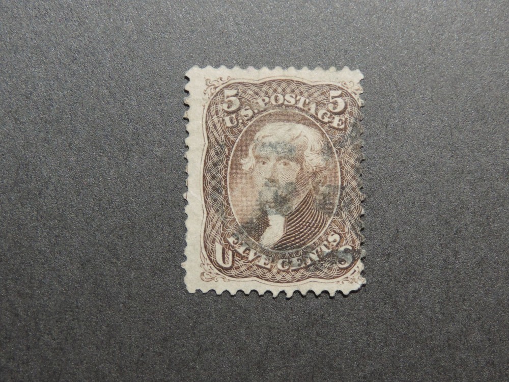 US Stamp Scott No 76 1863 5c Jefferson, Brown, Perf 12 F NH