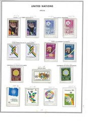 477 United Nations stamps mint from 1971-1997 on album pages all different