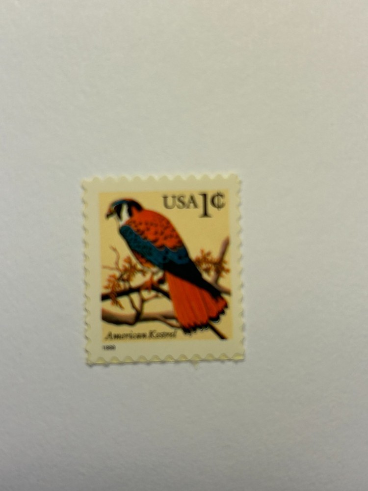 U. S. Single stamps SC 3031 American Kestrel MNH, black 1999 date