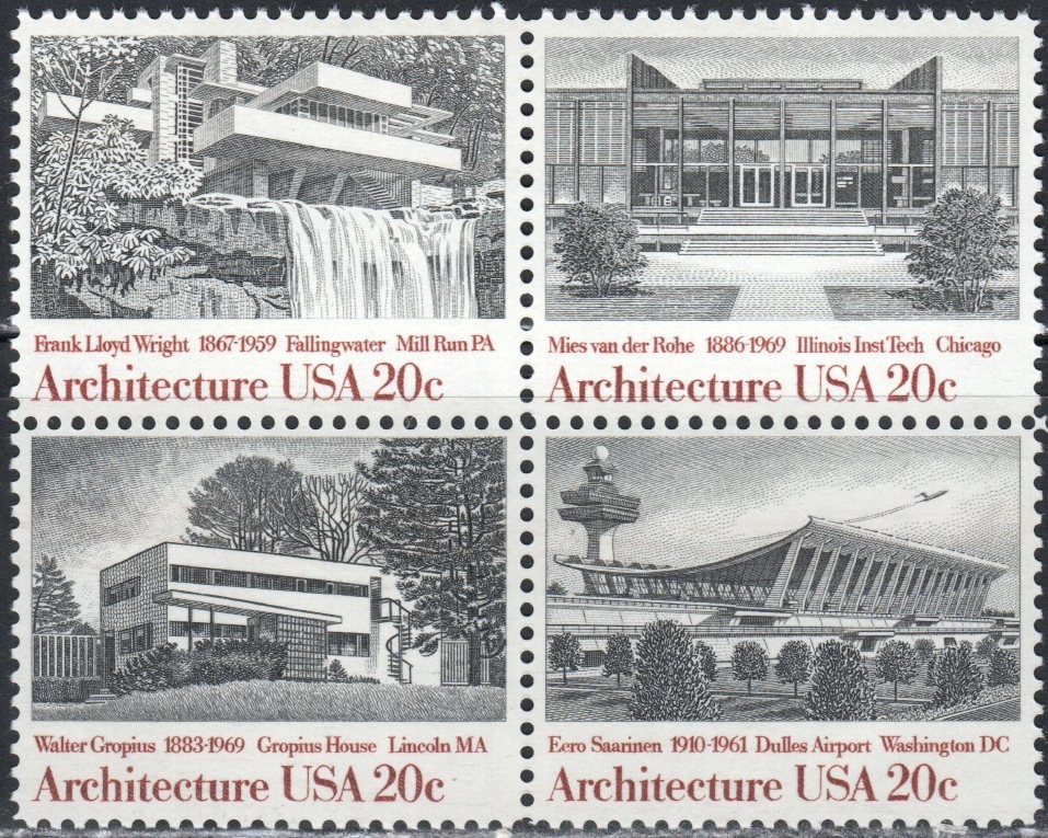 US Scott #2022a Block of 4, “American Architecture”, MNH