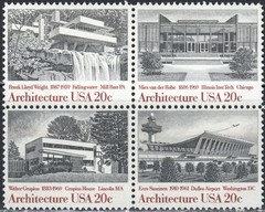 US Scott #2022a Block of 4, “American Architecture”, MNH