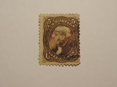 US Stamp Scott No 76 1863 5c Jefferson, Brown, Perf 12 F NH