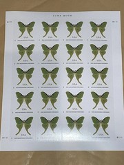 USPS Postage Stamps Sheet of 100 Non Machinable LUNA MOTH