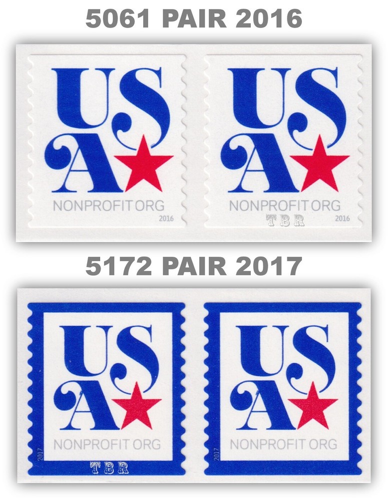 5061 5172 USA & Stars Nonprofit Org (5c) Pairs Coil Set 2016 2017 MNH – Buy Now