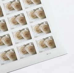 2011 USPS Forever Stamps WEDDING WHITE ROSES 5 Sheets of 20/sheet total 100