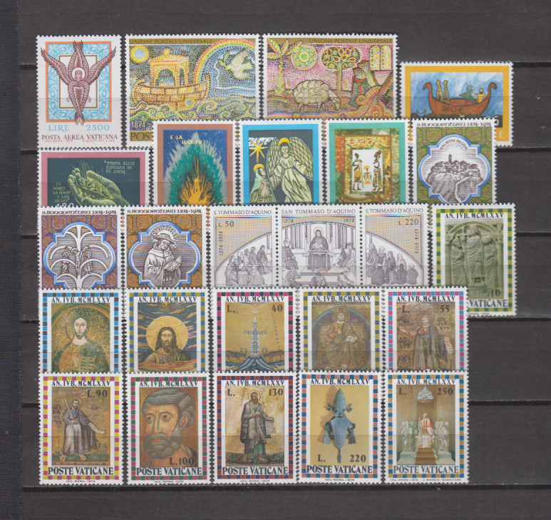 VATICAN 1974 COMPLETE YEAR SET MINT NEVER HINGED MNH (SEE PICTURE)