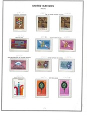 477 United Nations stamps mint from 1971-1997 on album pages all different