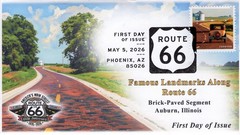 26-181, 2026, Route 66, Complete Set (8 covers), FDC, Pictorial Cancel