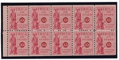 1941 Postal Savings PS11b XF MNH full original gum booklet pane of 10 (XA