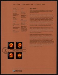 USA, SCOTT # 5137-5140, SOUVENIR PAGE – JACK’O’LANTERNS HALLOWEEN PUMPKINS 2016
