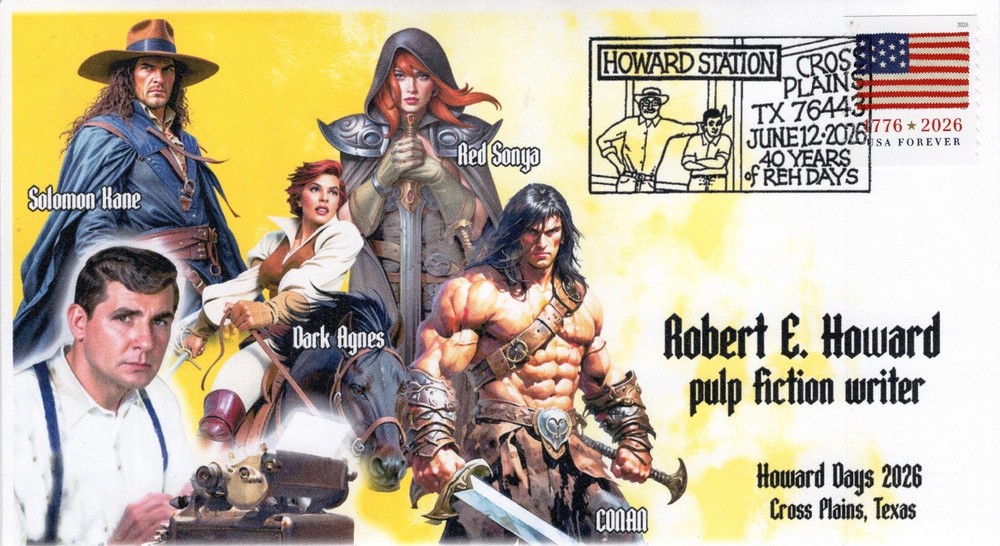 26-235, 2026, Howard Days Event Cover, Pictorial Postmark, Robert E. Howard, Cr