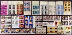 Unused USA Stamp Lot: Vintage US Valid Postage Mix, Original Gum, Blocks Singles