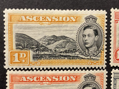 Ascension 1938-53, 7x Stamps Mint Light Hinge Short set + Original gum.