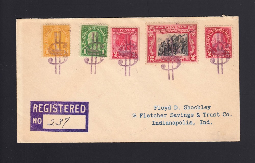 FANCY CANCEL: 1930 Money, MI $ Dollar Signs – Registered