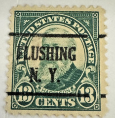 US Stamp, Scott #622, 1926 13c Benjamin Harrison, Green, Perf. 11 / Used