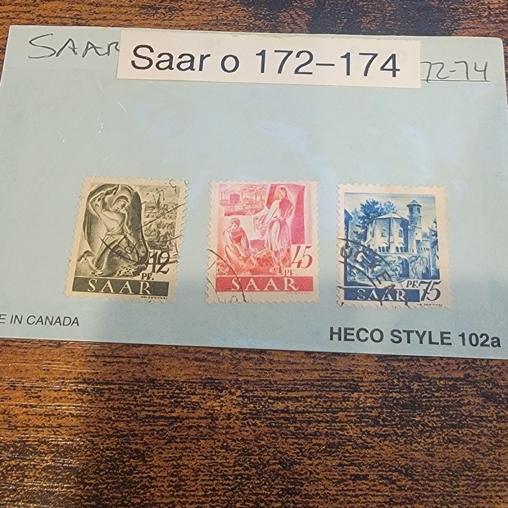 Germany Saar Postage Stamps Used Multi-Color 12pf 45pf 75pf Uncertified