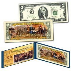 2026 Semiquincentennial USA 250th Anniversary July 4 DOI $2 Bill ’76 Stamp Strip
